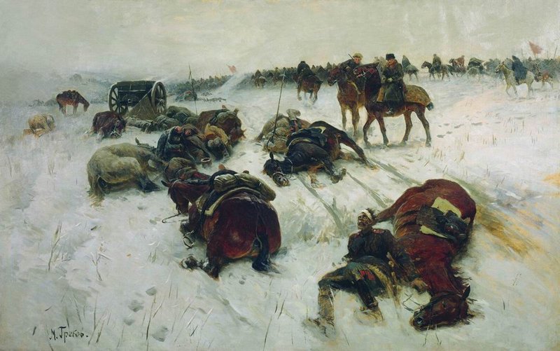 Митрофан Греков. «Замерзшие казаки генерала Павлова». 1927..jpg